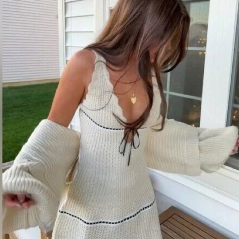 For Love And Lemons Jade Dress Knit Dress with Bow Victoria Secret